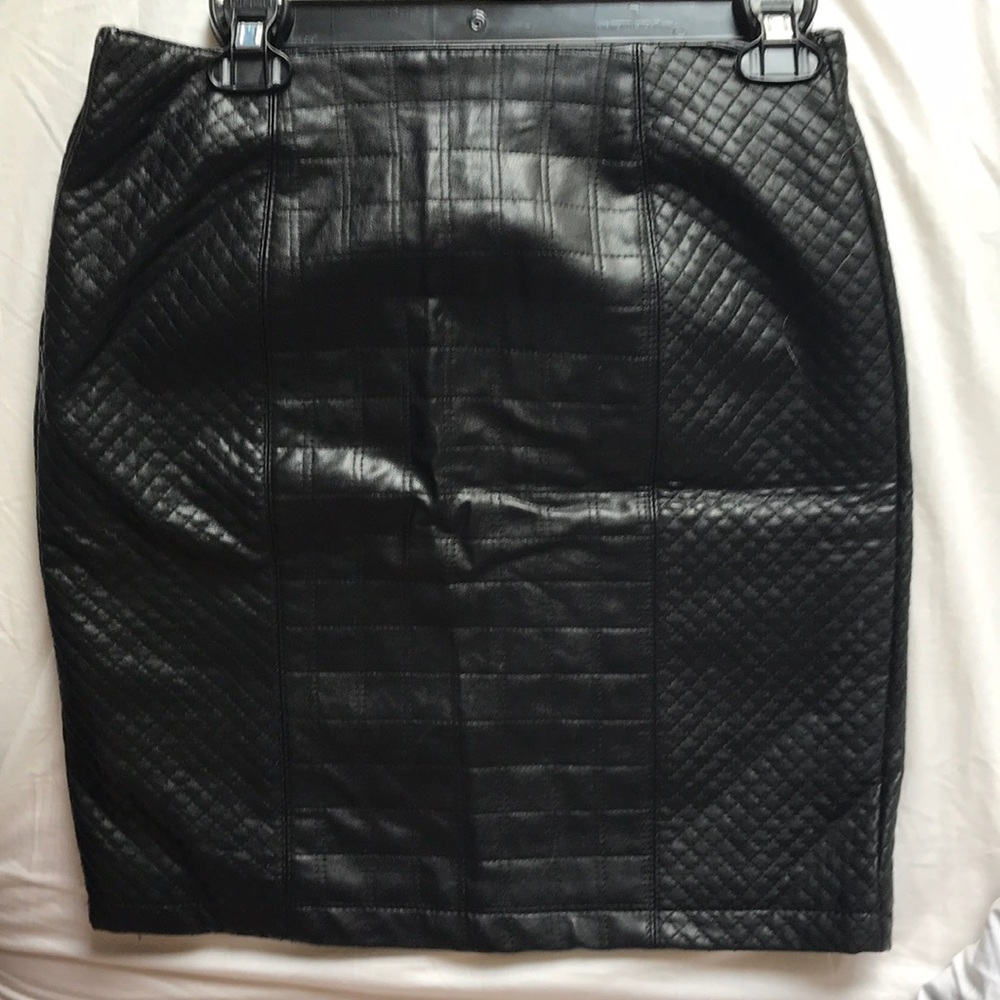 Ann Taylor Black Leather Mini Skirt NWT